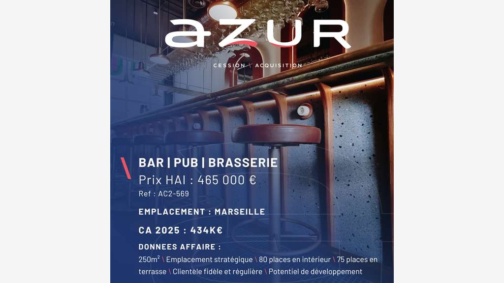 VENTE Pub Marseille - Potentiel de développement