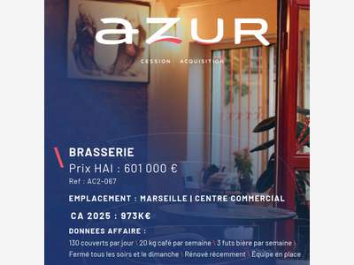 VENTE Brasserie en Centre Commercial Marseille