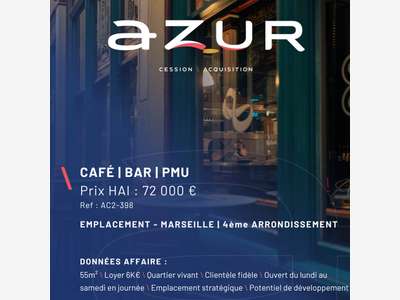 VENTE Café Bar dans le 4ème a Marseille