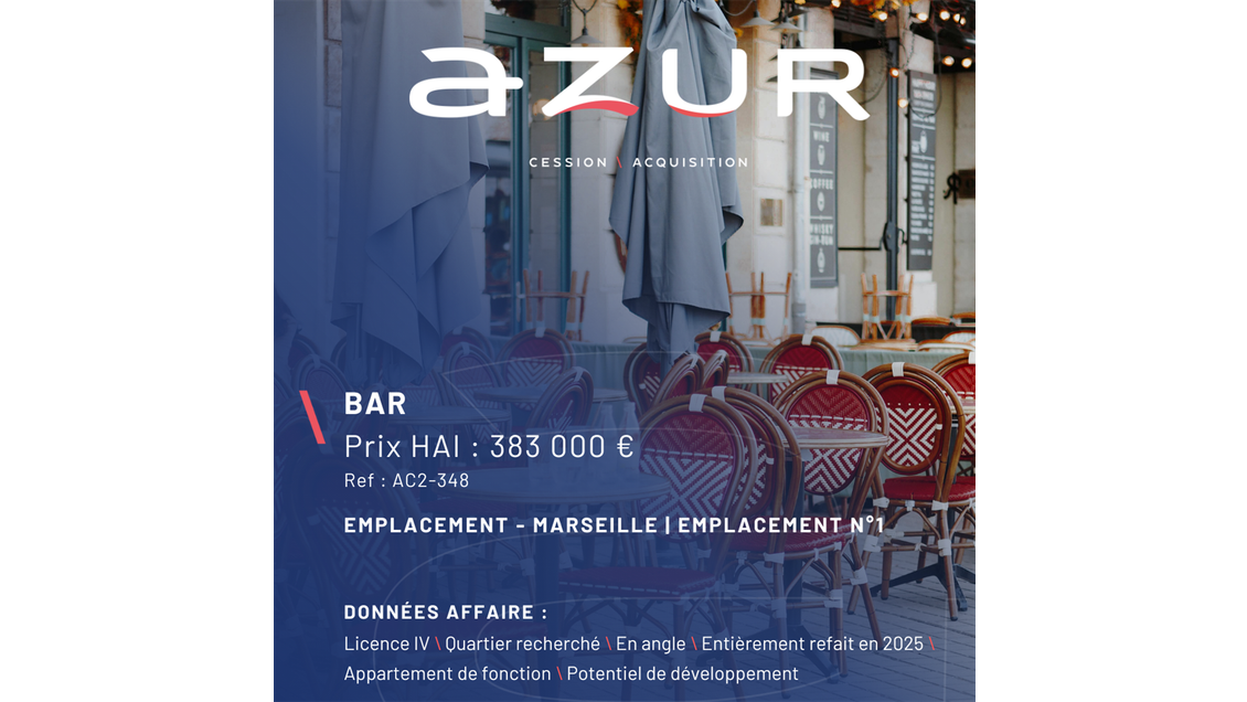 VENTE Bar emplacement N°1 à Marseille