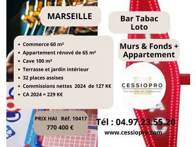 Vente Bar - Brasserie - Tabac à Marseille 6e