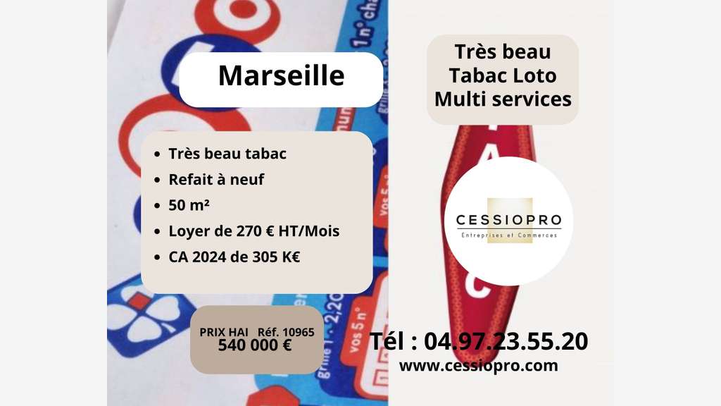 Cède FDC tabac loto multi services à Marseille