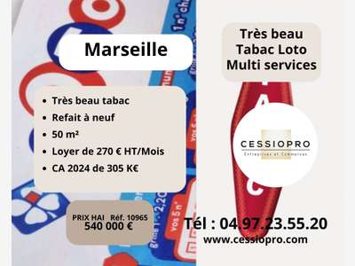 Cède FDC tabac loto multi services à Marseille