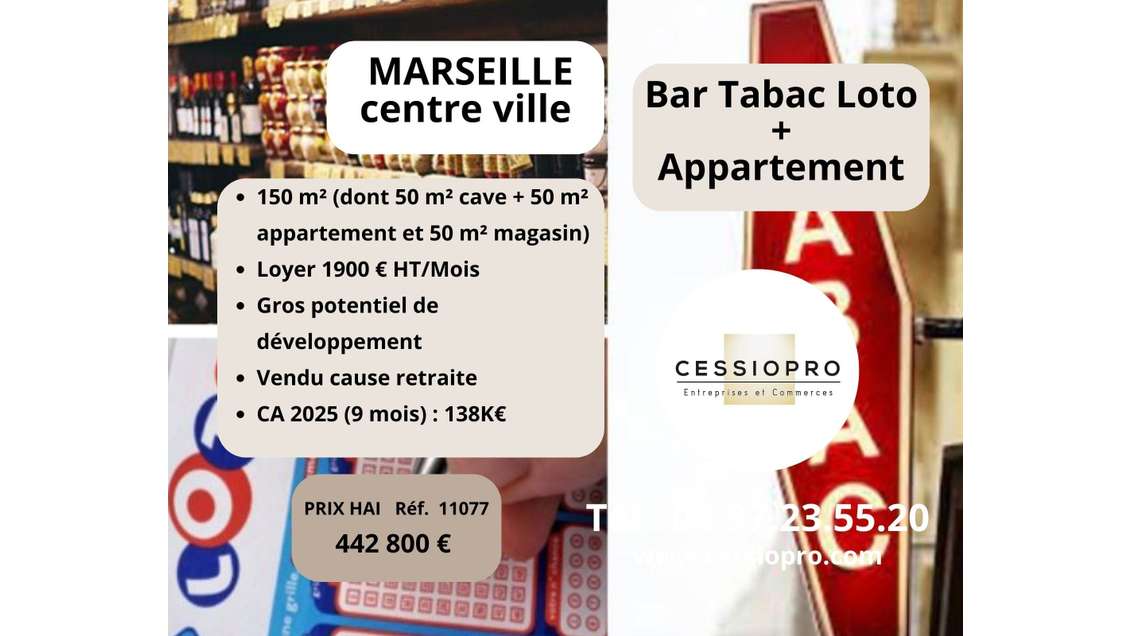 AV bar tabac loto refait à neuf Marseille centre