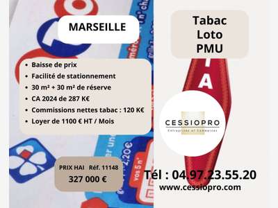 Vente FDC tabac loto PMU bimbeloteries Marseille