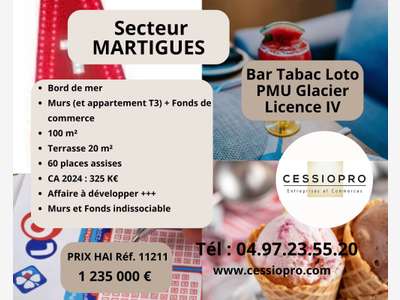 Vente très beau bar tabac loto PMU bord de mer 13