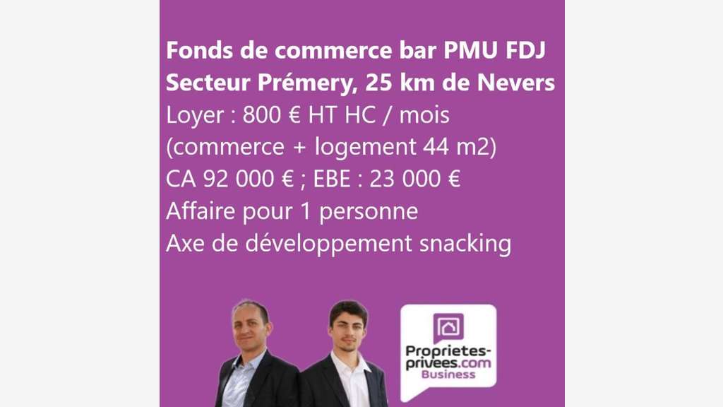 Vente bar PMU FDJ sur route passagère à Nevers