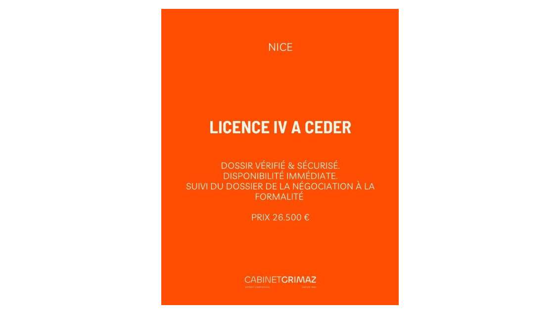 Vente licence IV débit de boissons à Nice