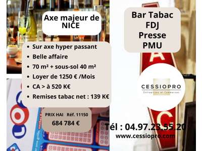 Vente Bar - Brasserie - Tabac à Nice