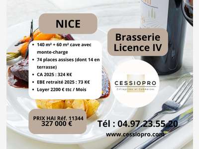 Reprise brasserie licence IV clés en main à Nice