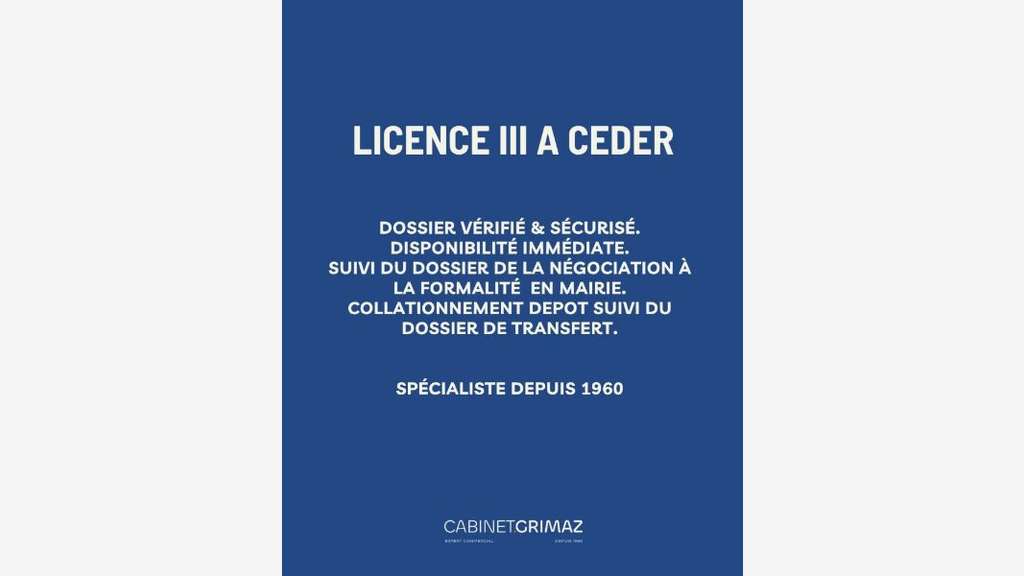 Vente licence 3 débit de boissons à Nice