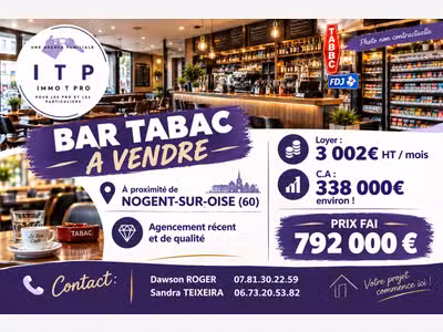 Vente magnifique bar tabac FDJ PMU Nogent sur Oise