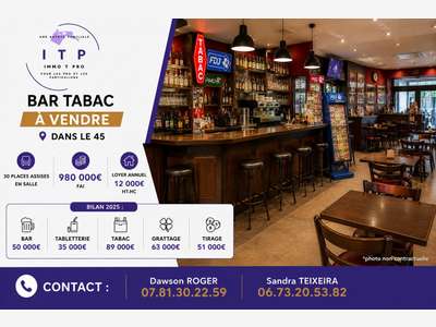 Vente magnifique bar tabac FDJ à Orléans (45)