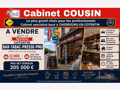 Vente bar tabac presse loto PMU jeux en Cotentin