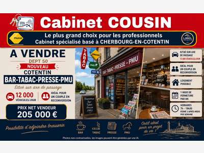 Vente bar tabac presse loto PMU jeux en Cotentin