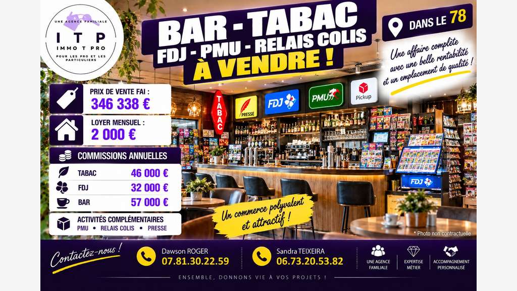 BEAU BAR TABAC FDJ PMU DANS LA PERIPHERIE DE