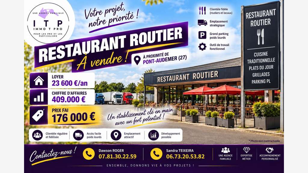 Vente magnifique restaurant routier à Pont Audemer