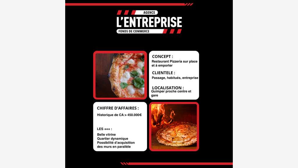 Cède restaurant pizzeria emplacement strat Quimper