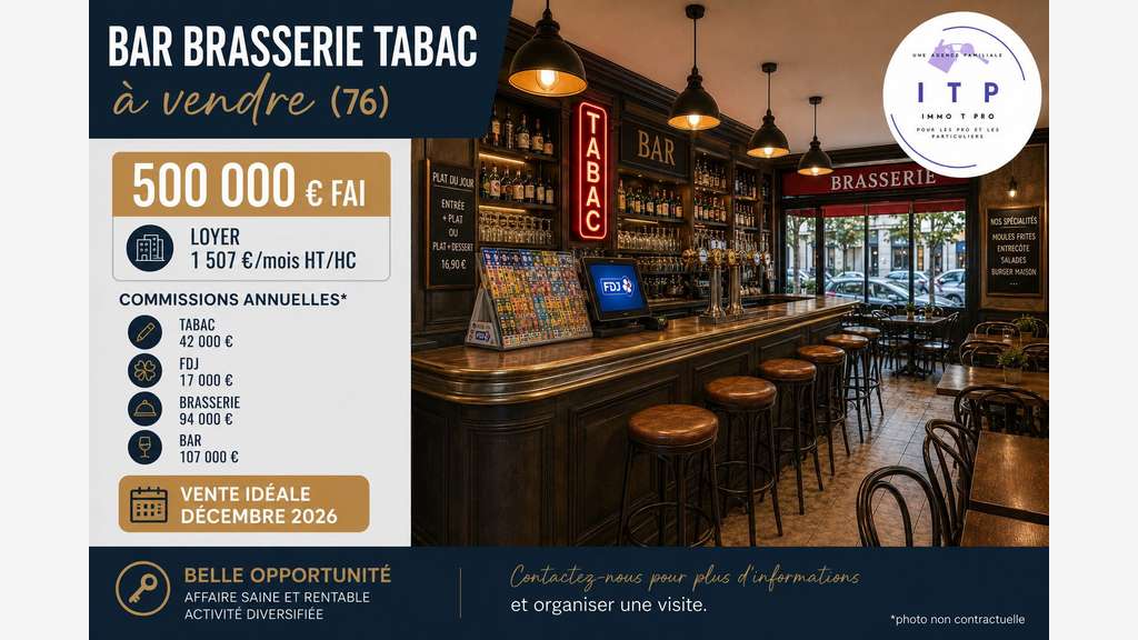 Vente bar tabac FDJ brasserie en péri de Rouen