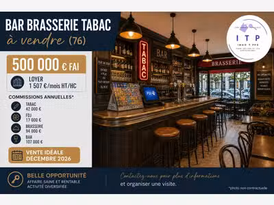 Vente bar tabac FDJ brasserie en péri de Rouen