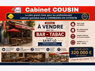 Vente bar tabac presse loto jeux secteur Saint Lô