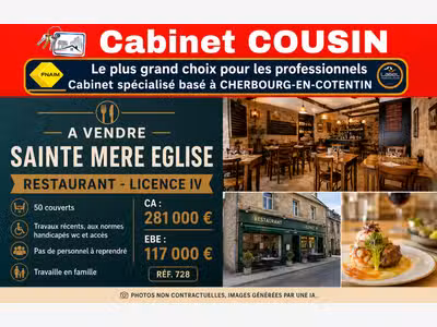 Vente restaurant licence IV Sainte Mère Eglise