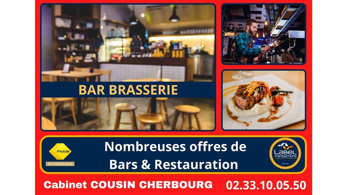 Vente bar brasserie côte Est de la Manche