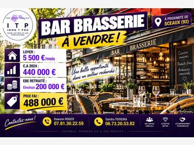 AV magnifique bar brasserie dans grande ville 92