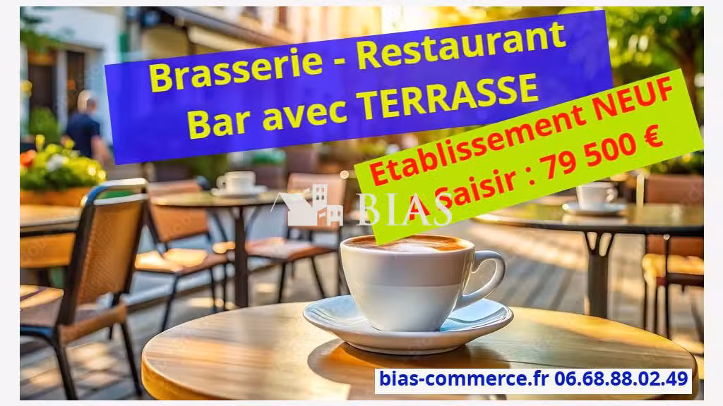 Bar brasserie terrasse à saisir en Seine Maritime