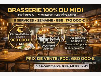 Vente brasserie 100 % du midi crêpes & limonade 76