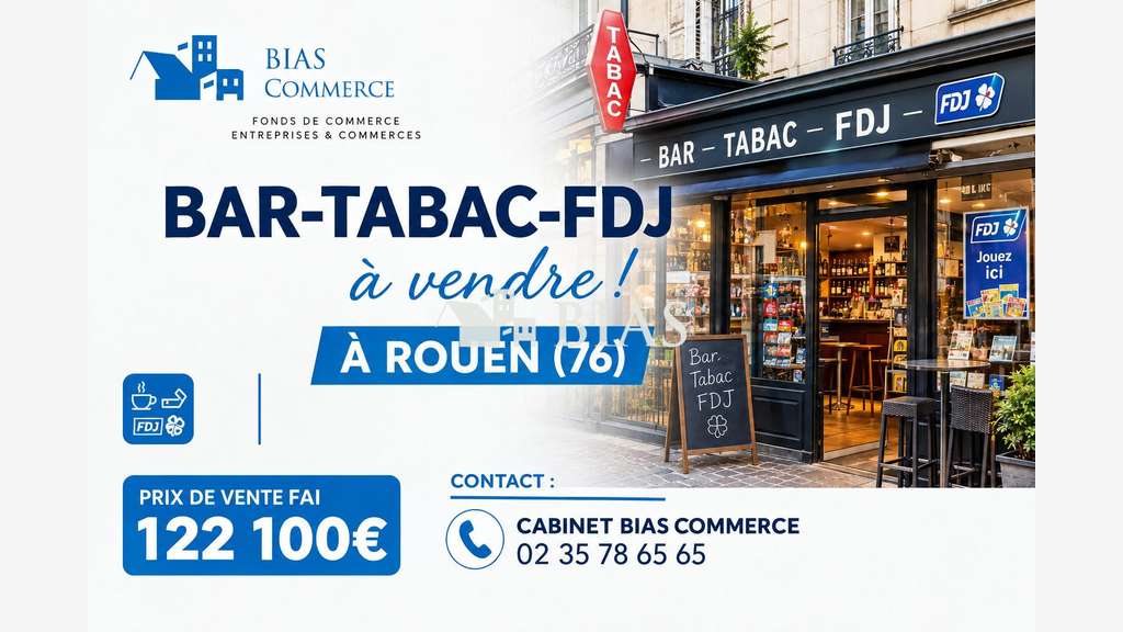 Vente bar tabac FDJ en métropole de Rouen
