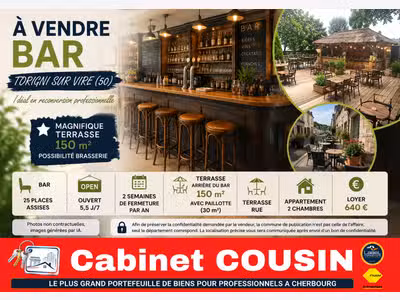 Vente bar pub belle terrasse à Torigni-Sur-Vire
