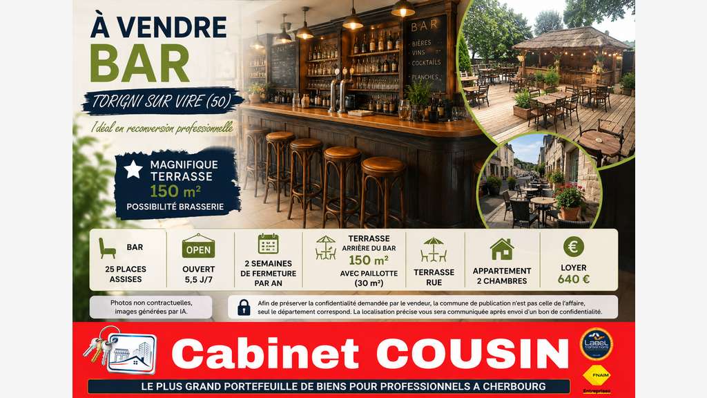 Vente bar pub belle terrasse à Torigni-Sur-Vire