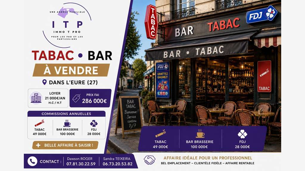 AV beau bar brasserie tabac FDJ jolie ville d'Eure