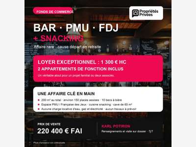 Av bar FDJ PMU avec logement secteur Valenciennes