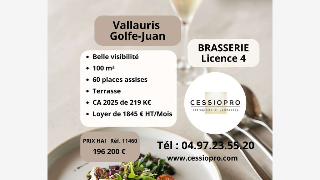 AV agréable brasserie lic 4 terrasse à Vallauris