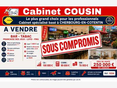 Vente bar PMU Tabac en gros bourg de Valognes
