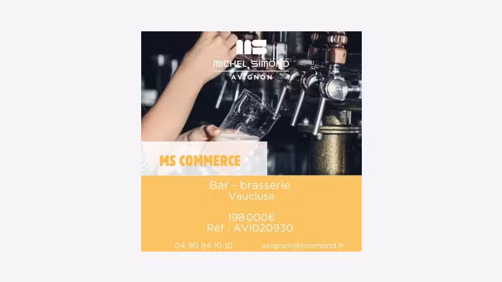 Cède bar à bières brasserie prox l'Isle sur Sorgue