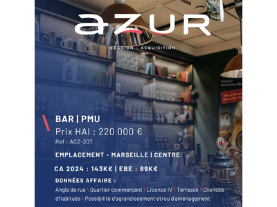 Vente Bar - Brasserie - Tabac à Marseille 6e