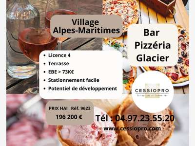 Vente bar pizzeria licence IV terrasse à Pegomas