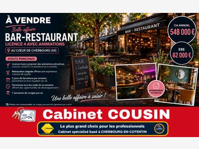 Vente bar restaurant à Cherbourg centre ville
