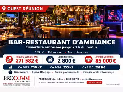 Bar-restaurant d'ambiance à vendre à Saint Paul