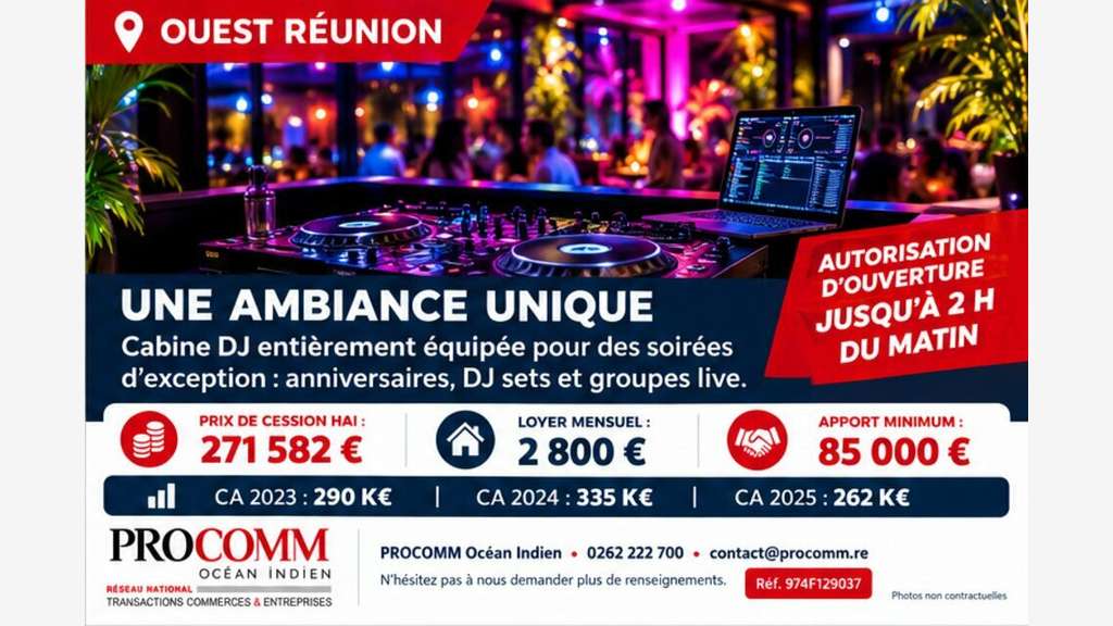 Bar-restaurant d'ambiance à vendre à Saint Paul