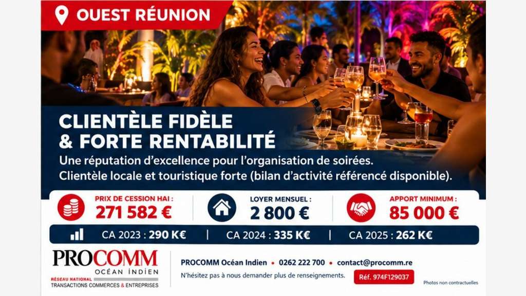 Bar-restaurant d'ambiance à vendre à Saint Paul