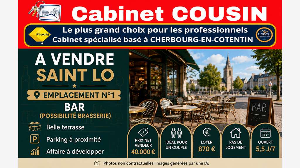 Vente bar (sans autre activité) empl n°1 Saint Lo