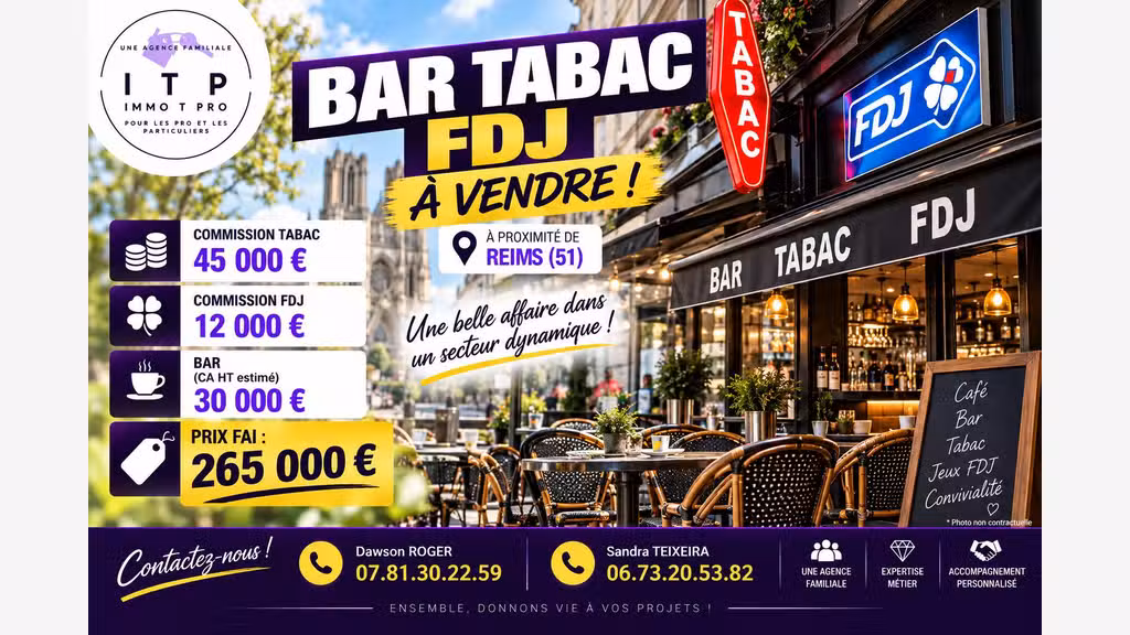 AV beau bar tabac FDJ dans la périphérie de Reims