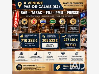 Vente exceptionnel bar tabac FDJ PMU à Fressin