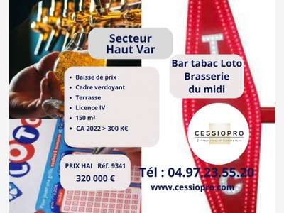 Vend bar tabac loto brasserie terrasse à Brignoles