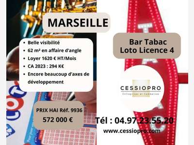 Vente bar tabac loto licence 4 rénové à Marseille
