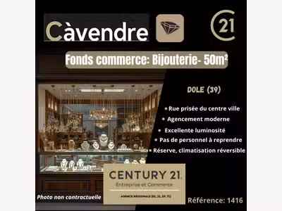 Vente FDC Bijouterie rue prisée du centre de Dole